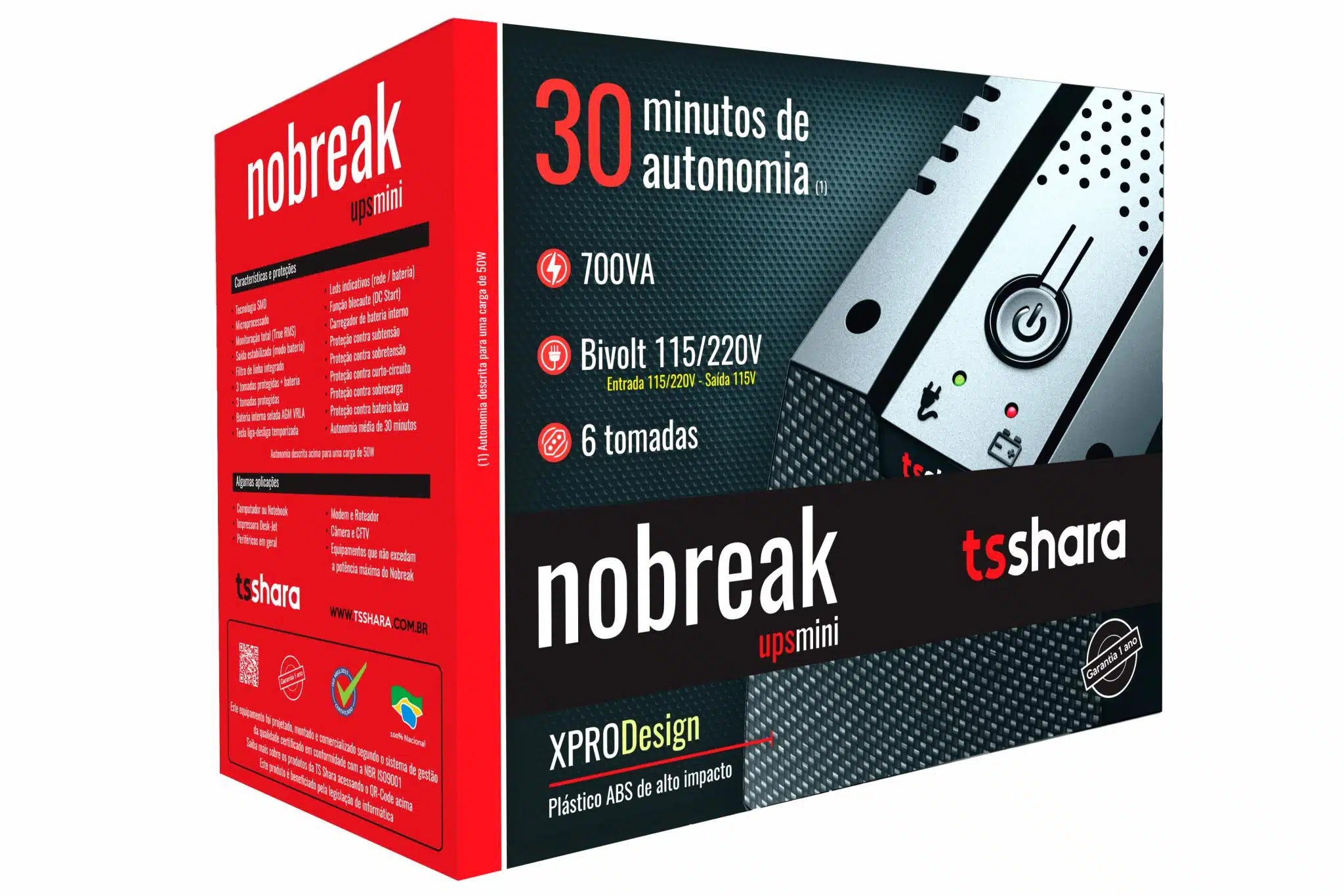 NOBREAK UPS MINI 700VA BIVOLT 115/220V - Imagem 3