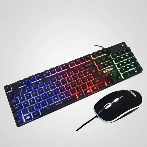KIT TECLADO E MOUSE GAMER EXBOM BK-G550 LED - RGB - Imagem 2