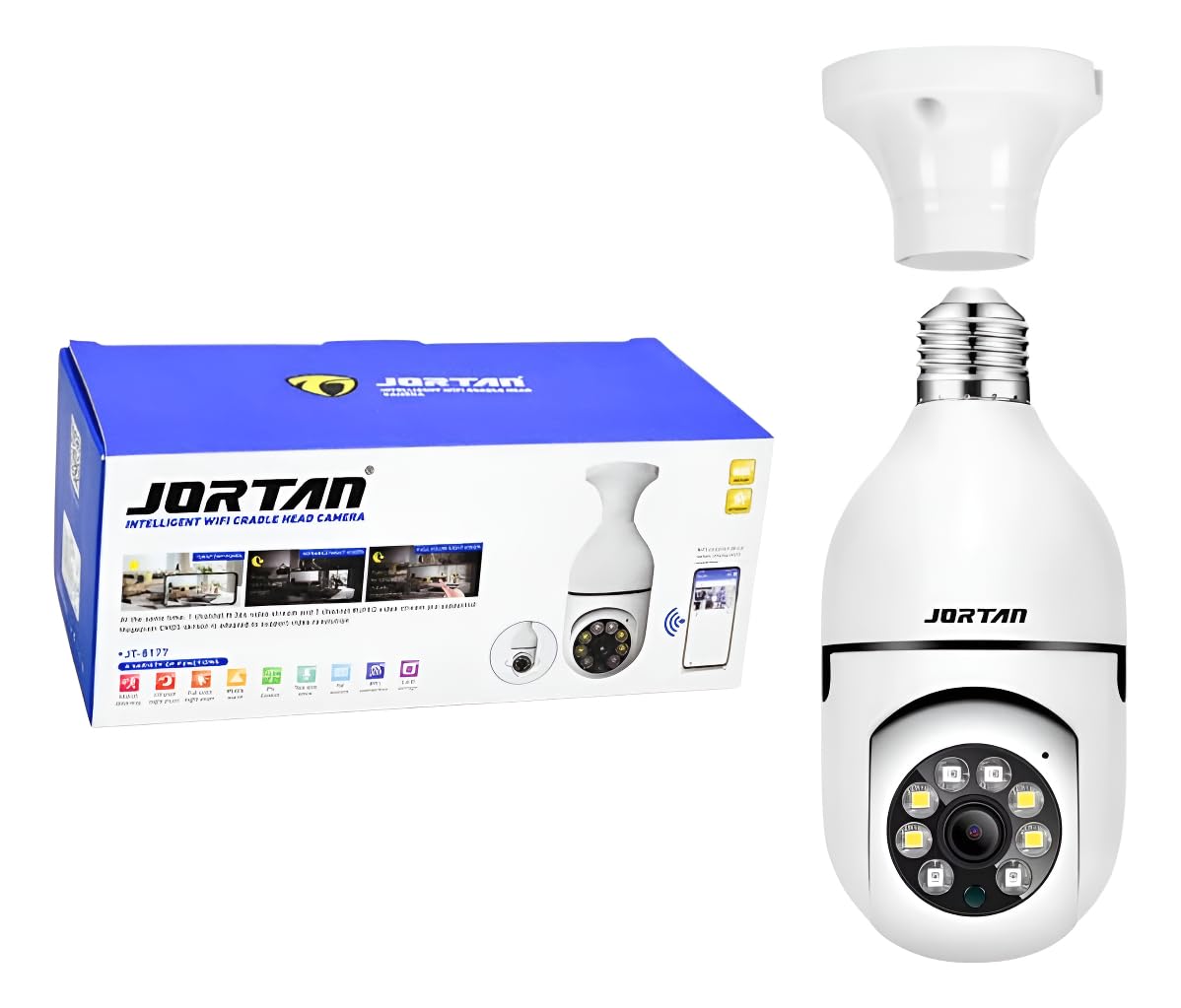 CAMERA LAMPADA IP WI-FI GIRATÓRIA JORTAN JT-8177 - Imagem 3