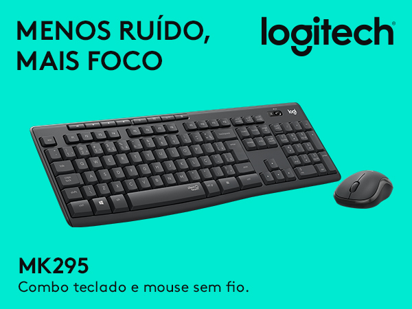KIT TECLADO E MOUSE LOGITECH SEM FIO MK295 - Imagem 4