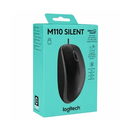 Mouse com fio USB Logitech M110 Preto - Imagem 2