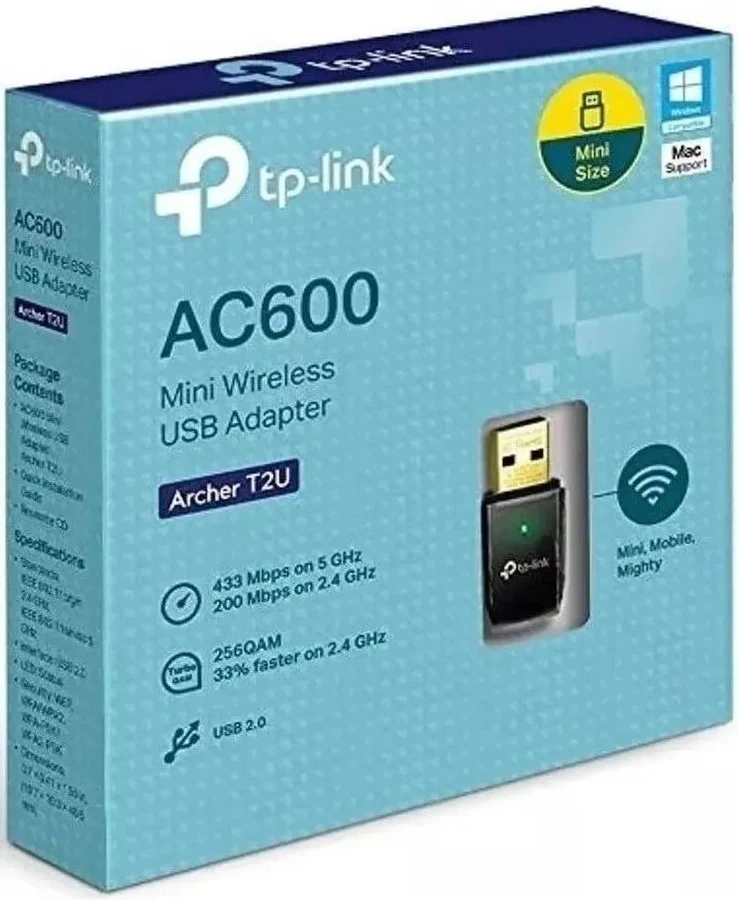 ADAPTADOR WIRELESS TP-LINK AC 600 ARCHER T2U PLUS